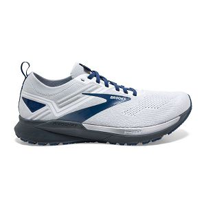 Brooks Ricochet 3 Road Running Shoes - Mens, White/Grey/Blue | IE-LIF107852